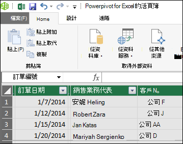 Power Pivot 表格檢視